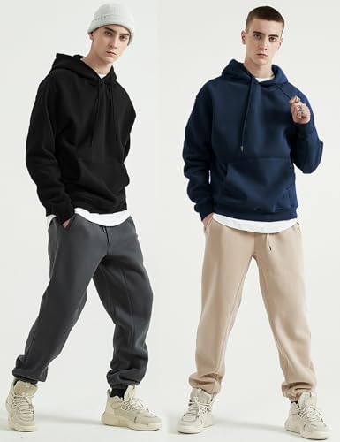 Flygo Mens Hoodie Oversized Fleece Pullover Fashion Hoodies Casual Long Sleeve Hooded Sweatshirt Streetwear4