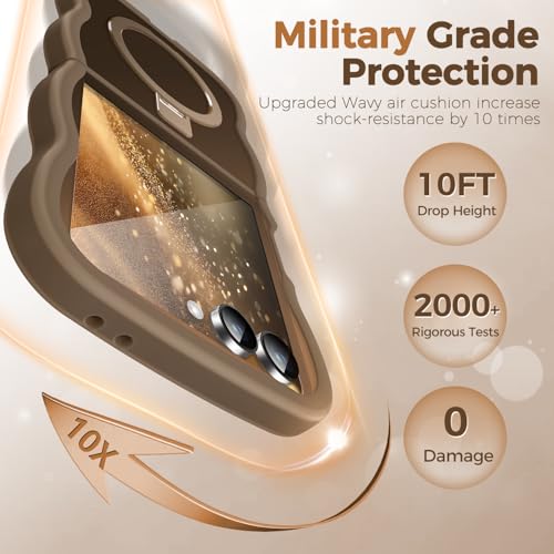 Image of Cute Wavy Magnetic Stand Case for Galaxy Z Flip 7 Fit for MagSafe