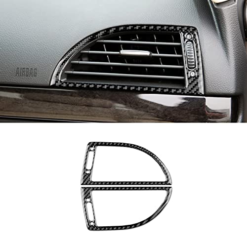 KUNGKIC 2 piezas de fibra de carbono interior para salpicadero lateral del aire acondicionado, cubierta para BMW Serie 6 E63 E64 2004-2010, negro Cover