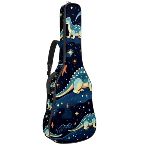 Housse guitare acoustique 109 cm motif dinosaure fun avec sangles