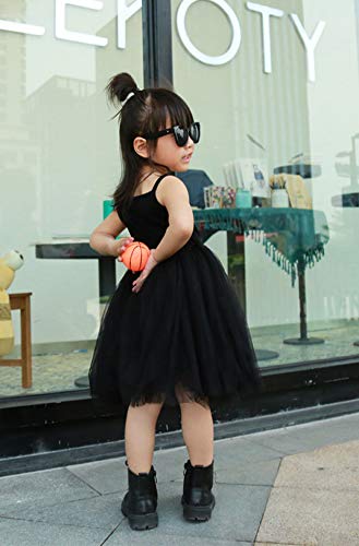 Image of GSVIBK Baby Girls Tutu Dress Sleeveless Toddler Cotton Tulle Skirt Princess Party Prom Dresses