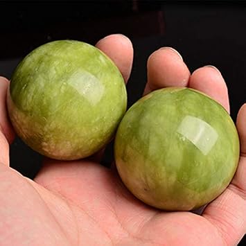 2PCS Marble Jade Baoding Chinese Health Stress Exercise Balls for Relaxation Relief Therapy Hand Care Tool