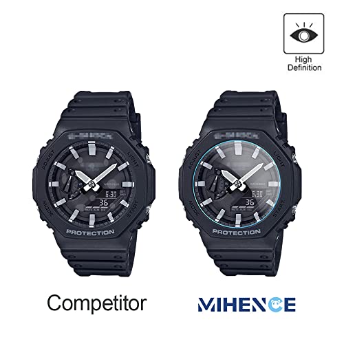 MIHENCE (3 unidades) Compatible con Casio GA-2100 Protector de pantalla, 9H Antiarañazos, Cristal Templado Genuino Premium Protector de Pantalla para G-SHOCK GA-2100 / GA-B2100 / GA-2000 Smartwatch