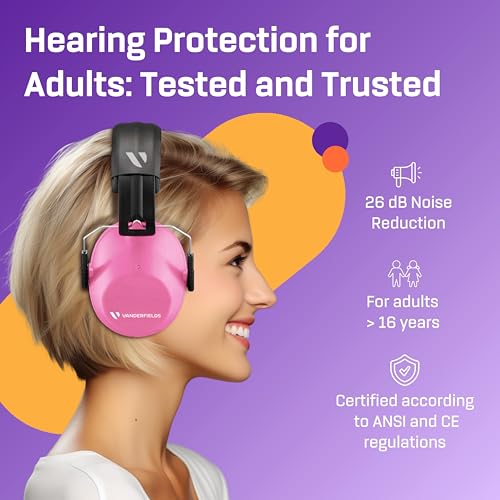 Image of Kids Noise Canceling Headphones - 31 dB (2K Hz) - Ear Protection Earmuffs | Vanderfields' earmuffs protect child's hearing with certified noise-cancellation, soft ear cushions, and adjustable headband