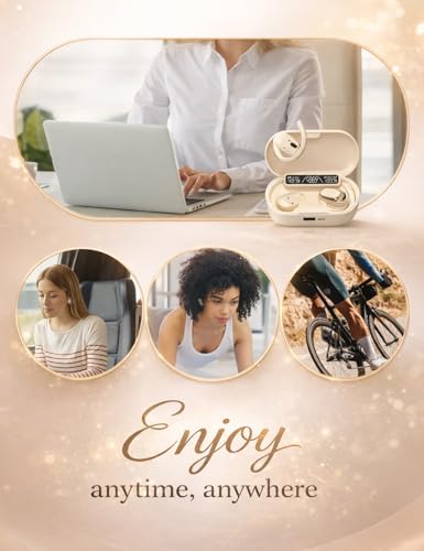 Image of M300 OWS Open Ear Wireless Earbuds with Display, ENC Mic for Crystal-Clear Calls, 60hr Playtime with Type-C Fast Charging, BT5.4 Gaming Bluetooth Earphones, Touch Control Sports Headset (Black)