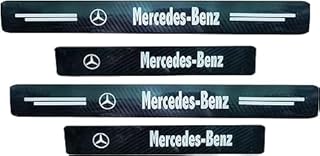 4Pcs Car Door Sill Scuff Plate Carbon Fiber Front/Rear Door Sill Scuff Plate Protector Sticker Decorative Door Scratch Protector Compatible with Mercedes