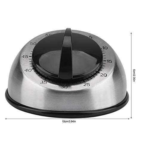 Wallfire 60 Minutes Stainless Steel Kitchen Timer Mechanical Wind- Up Timer Time Reminder Cooking Ring Clock Countdown Timer Quiet Counting Loud Alarm Sound For Adults Kitchen Cooking #TOP7