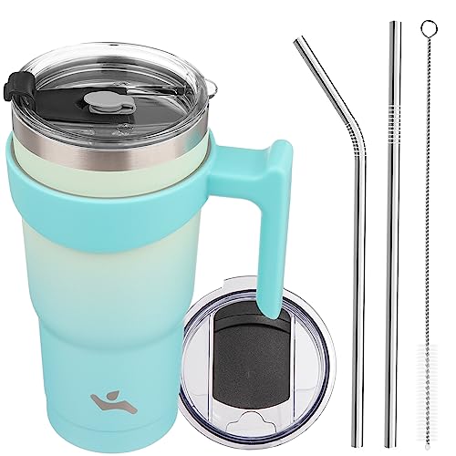 Image of Konokyo 20 oz Tumbler with Handle and Straw, Insulated Travel Mug