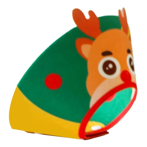 Liuyoyo Collier de Récupération pour Animaux de Compagnie Récupération de Chat Collier Elizabeth Collier de Chat Collier de Cône de Chat Polyvalent Mignon Feutre Doux Ajustable Empêche(L-Noël)