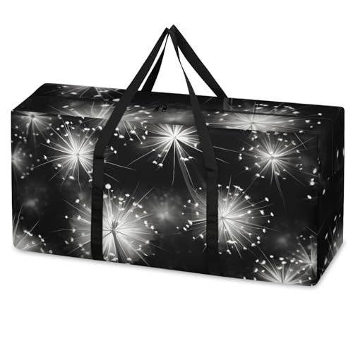 Mystical Dandelion Extra Large Moving Bags Heavy Duty Storage Bags Retro Dandelion Cloth Wrap Around Handles Double Zipper Reusable Convenient Foldable Storage Tote for Travel Camping Space Save
