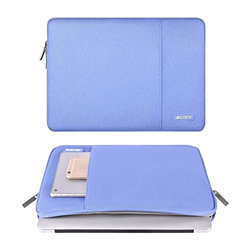 Image of MOSISO Laptop Case 13.3 inch, 13-13.3 inch Laptop Sleeve Compatible with MacBook Air /Pro 13 /Pro 14 M5 M4 M3 M2 M1, HP Dell ASUS Lenovo,Polyester Vertical Computer Sleeve Bag with Pocket, Slate Blue