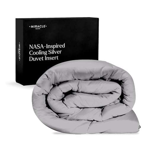 Miracle Made Breathable All-Season Duvet Insert Comforter, Silver-Infused Cotton Fabric –...