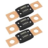 Joinfworld 3Pcs 150A MEGA Fuse, High Current Bolt Mount Automotive 150 Amp MEGA/AMG Fuse for Cars, Trucks, Construction Vehicles, Buses, Caravan Cars, Boats