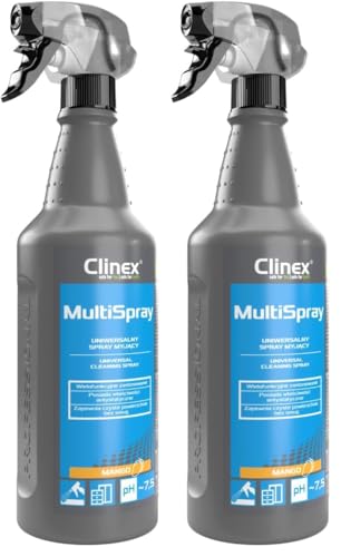 CLINEX Multi Spray, Universal Spray, All-Purpose, Multi-Surface Cleaner, Daily Use, Cleaning, Removes Dust, Home, Office, Mango, 1 L (Packung mit 2)
