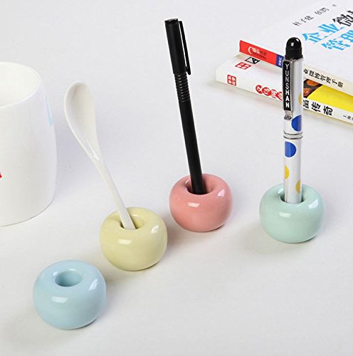 6 Piece Ceramics Toothbrush Holders Mini Donut Shape With Tooth Brush Stand For Razor Stand, Makeup Brush,Pens, Stylus,Stand Ring For Bathroom Vanity Countertops #TOP1