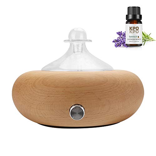 Kpokpo Professional Aromatherapy Diffuser, Wood Diffuser, Diffusers For Essential Oils, Wood And Glass With Premium Home Use Oils, Ultrasonic Diffusers - No Heat, No Water, (7Color Led Light #TOP6