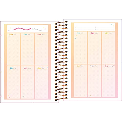 Agenda Espiral Diária 14 x 20 cm Happy 2023 - Lilás - Tilibra