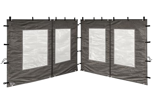 QUICK STAR 2 Seitenteile aus PE mit Fenster 300x195cm für Pavillon 3x3m Seitenwand Anthrazit RAL 7012