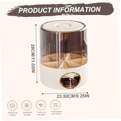 Image of Gvnd Rice & Dry Food Round Dispenser, Kitchen Organizer, Cereal Grain Container for Home, Cereal Transparent Bucket, Storage Box, Beans Clear Cans, Gift for Women (Style-4)