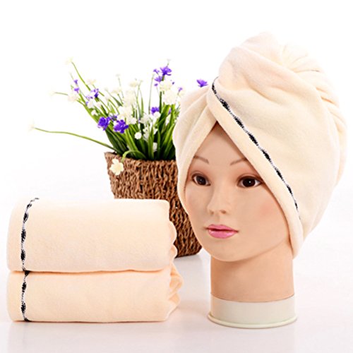 Toalhas de microfibra para secar o cabelo, touca de secagem rápida, toalha de secagem de cabelo, tur