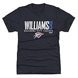 500 LEVEL Jalen Williams Oklahoma City Thunder Men's Premium T-Shirt - Jalen Williams Oklahoma City Thunder Elite WHT (Tri Navy, XXX-Large)