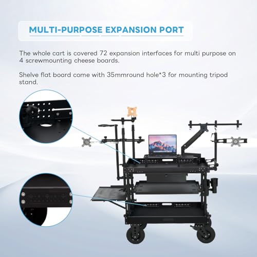 Image of DIGITALFOTO Video Production Camera Cart for Video /Film /Lighting /Stage, Collapsible Professional Cinemech Workstations, Payload 660 LBS /300KG（LBC-M-8 ）