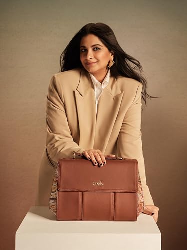 Image of ZOUK Rhea Kapoor Satchel Bag | Elegant Vegan Leather Handbag for Women |