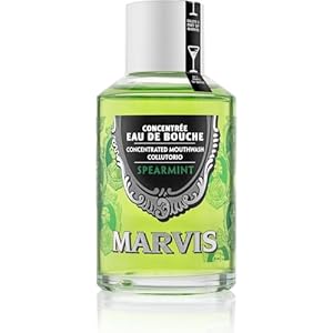 Marvis Concentrated Mouthwash Spearmint, 120ml, Alcohol Free Mouthwash for a Long-Lasting Fresh Breath, Helps Reduce Plaque Build-Up and Cares for Gums