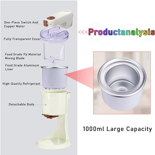 Slush Maker, Softeismaschine, 1000 Ml Supergroßes Fassungsvermögen, 4D-Doppelmischung, Leicht Zu Reinigen, Für Die Schnelle Heimwerkerküche, 220 V – Bild 3