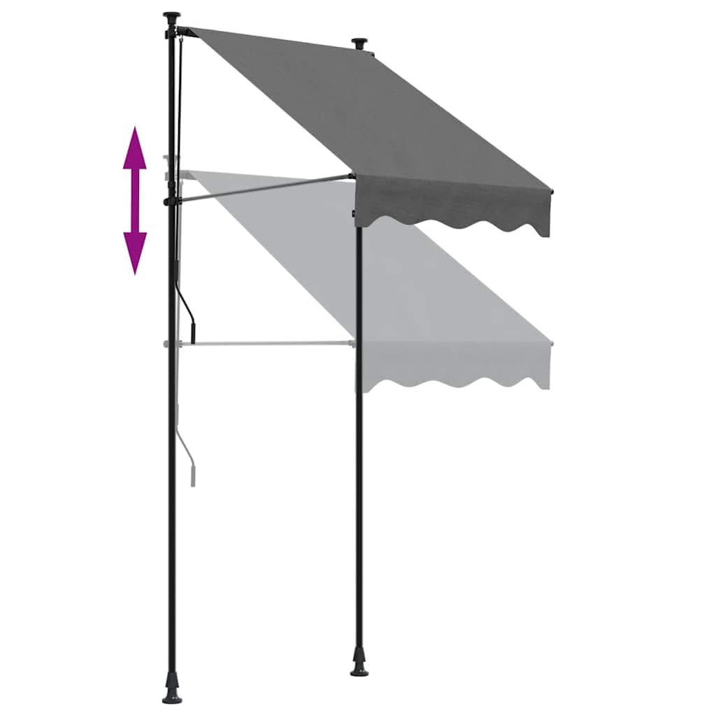 vidaXL Markise Einziehbar Anthrazit 100x150 cm Stoff und Stahl