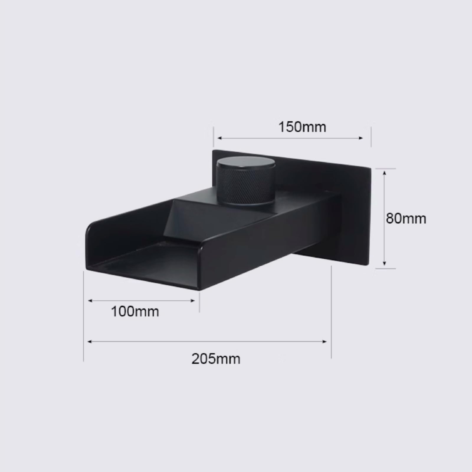 Rubinetto a Cascata per Lavabo da Muro Rubinetto Lavandino Bagno Acqua Fredda Foro Singolo,Nero + Rosso