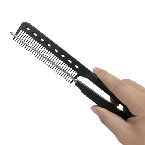 V-Shape Hair Straightening Comb - Thermal Styling Brush & Flat Iron for Smooth Frizz-Free Hair - Professional & Home Use Salon Styling Tool