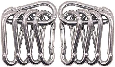 10 Pack Spring Snap Hook Carabiner Galvanized Steel Clip Keychain