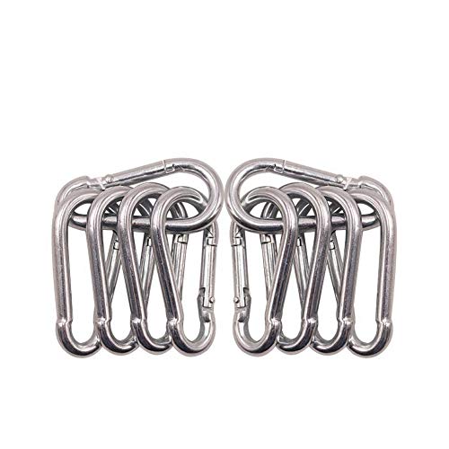 10 Pack Spring Snap Hook Carabiner Galvanized steel Clip Keychain
