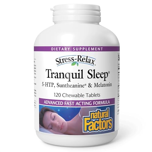 Natural Factors Stress-Relax Tranquil Sleep Chewable, Supports The Full Sleep Cycle, 120 Tablets