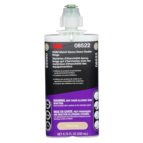 3M OEM Match Epoxy Seam Sealer 08522, Beige, 200 ml, Automotive Two-Part Epoxy, Medium-Bodied, Fast Cure, for Automotive Bare Metal or Primed Surfaces