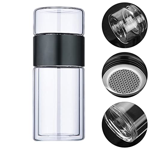 Taza de filtro para té de 300ml en vidrio resistente al calor con diseño portátil PRETYZOOM 6