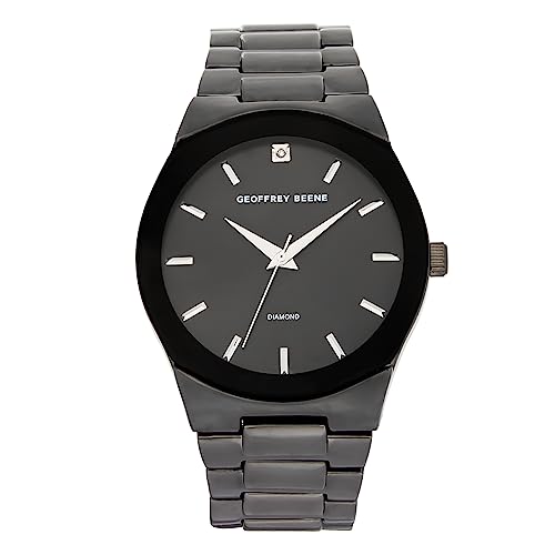 Geoffrey Beene Herren-Armbanduhr – Edelstahl-Quarz-Uhrwerk, analoge Uhr für Männer, Geschenk für Männer, formelle oder geschäftliche Freizeit, minimalistische Armbanduhren, 42 mm, Pistole / Glieder,*