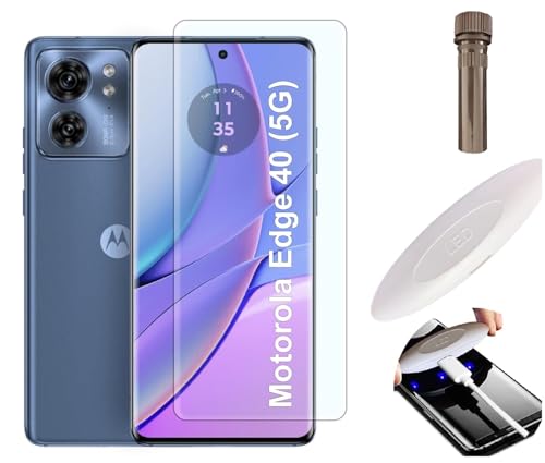 Image of NISHTECH Advanced HD+ Curved UV Tempered Glass Screen Protector Designed for Moto Edge 40, Moto Edge 40 Neo 5G || Full Screen Coverage with Easy Installation Kit