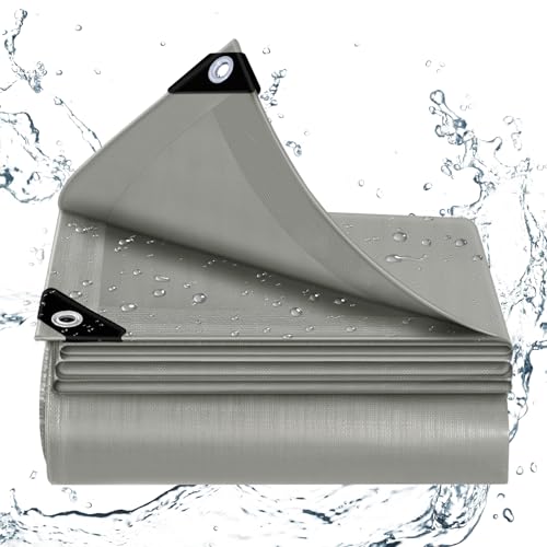 WOLTU Lona Impermeable Exterior 1,5x2 m de PE 140 g/m², Lona Protectora Resistente a Intemperie y a Rayos UV, para Jardín, Piscina y Remolque, Gris
