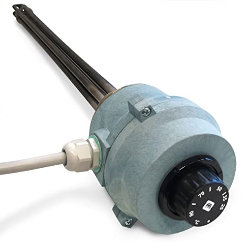 Resistenza elettrica corazzata 3 kW trifase con termostato regolabile fino a 90°C, 400 V