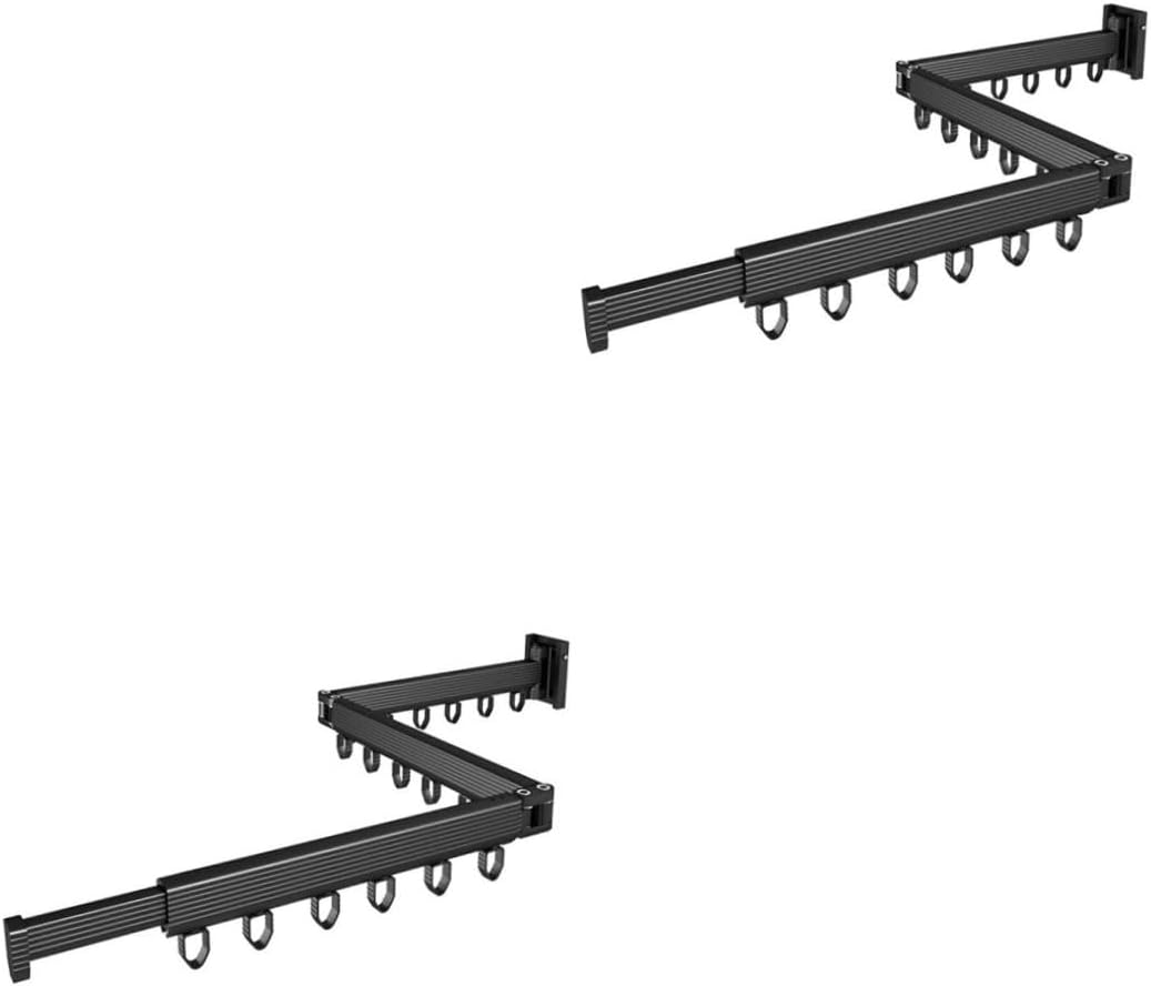 Luxshiny 2pcs Retractable Wall-Mounted Clothes Drying Rack Space-Saving Laundry for Home Bathroom Bedroom Easy to Install Convenient Hanging Rod for Indoor Use