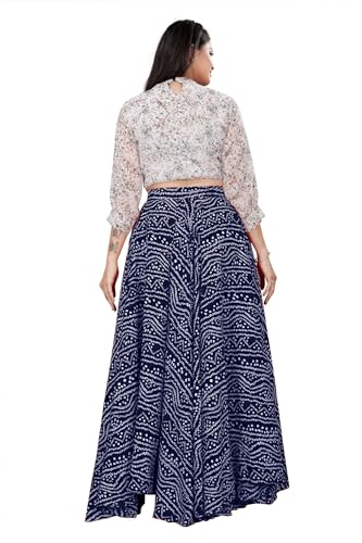 Image of JYESHTA Women's American Crepe Flared A Line Stitched Long Skirt with 12 Mtr Flare 40 in Height | Skirts for Women Long Length | Long Skirts for Girls