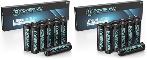 Image of POWEROWL Lithium AA Batteries, 1.5V High Capacity Double A Battery for Camera Freezer Thermometer etc,24 Pack (Non-Rechargeable)