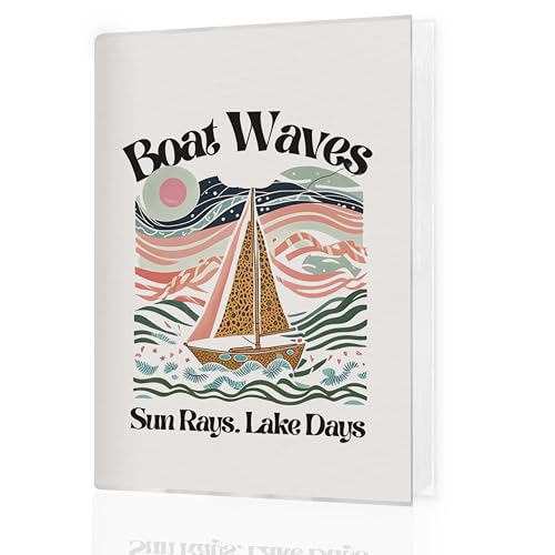 Qnhij Lake Photo Album 4x6 Hold 36 Photos, Lakes House Gifts, Boat Waves Sun Rays Lake Days Small...