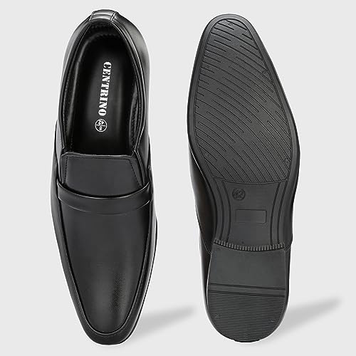 Image of Centrino Mens Formal Shoe |Slip-On Men's Formal Shoe | Stylish Non-Lace Design | Soft Cushioned Insole for Comfort | Perfect for Office & Formal Wear (64046)