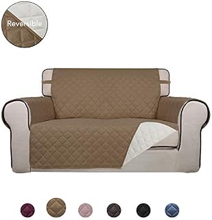 PureFit Reversible Quilted Sofa Cover, Water Resistant Slipcover Furniture Protector, Washable Couch Cover