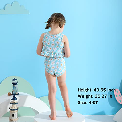 Image of YOUNGER TREE Toddler Baby Girls Summer Swimsuit Sleeveless Striped Swimwear Two-Piece Suit Beach Bikini