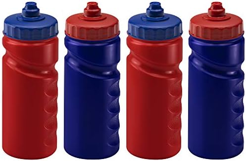 Foxberry 500ml Reusable Water Bottles - 4 Pack - Hands Free Lid - Spill Proof and Leak Proof Spout - BPA Free - Dishwasher Safe - Kids - School - Sports - Clubs