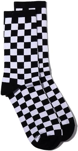 Galepromot 1Pair Fashion Harajuku Trends Checkerboard Socks Geometric Checkered Socks Hip Hop Cotton Unisex Print Skateboard Soks